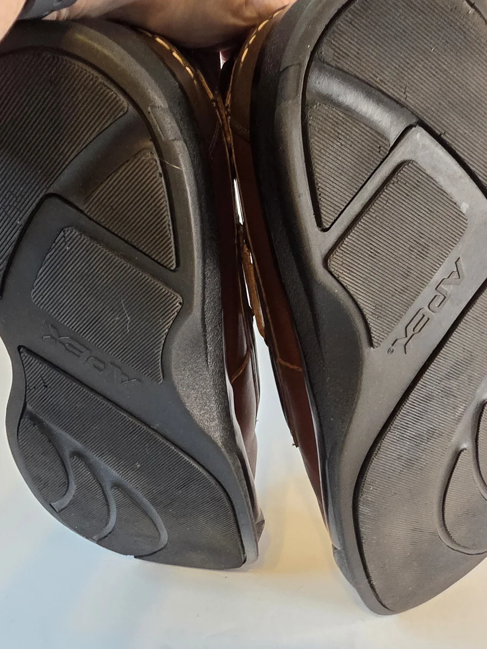 Apex Men's Two-Tone Brown Leather Boat Shoes Size 12.5